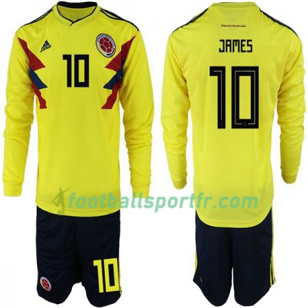 Tenue Colombie James 10 Enfant Domicile Coupe du monde 2018 Maillot de Foot ML